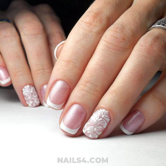 Wonderful Dainty French Gel Manicure Ideas - nails, furnished, classic, style